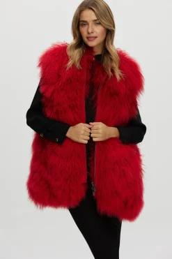 Select Mongolian Goat Zip Vest