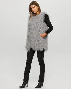 Select Mongolian Lamb Vertical Layer Vest