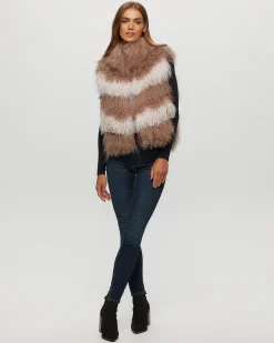 Select Mongolian Lamb Vest With Nylon Trim