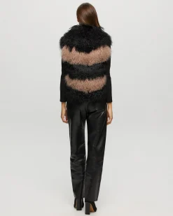 Select Mongolian Lamb Vest With Nylon Trim