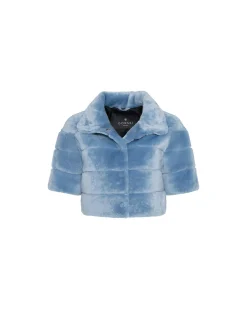 Select Shearling Lamb Bolero With Cropped Sleeves