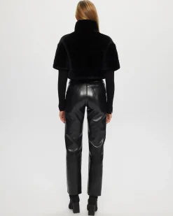 Select Shearling Lamb Bolero With Cropped Sleeves