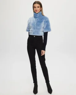Select Shearling Lamb Bolero With Cropped Sleeves