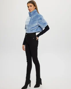 Select Shearling Lamb Bolero With Cropped Sleeves