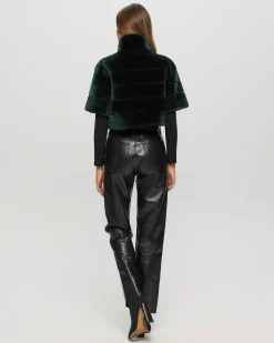 Select Shearling Lamb Bolero With Cropped Sleeves