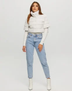 Select Shearling Lamb Bolero With Cropped Sleeves