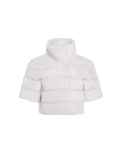 Select Shearling Lamb Bolero With Cropped Sleeves