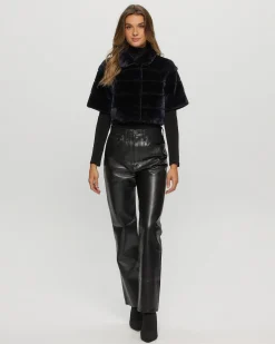 Select Shearling Lamb Bolero With Cropped Sleeves
