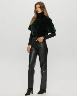 Select Shearling Lamb Bolero With Cropped Sleeves