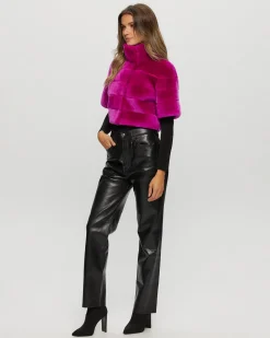 Select Shearling Lamb Bolero With Cropped Sleeves