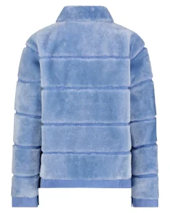 Select Shearling Lamb Bomber Jacket With Embellishment