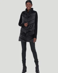 Select Shearling Lamb Chevron Vest