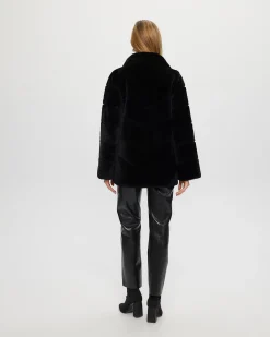 Select Shearling Lamb Chevron Jacket