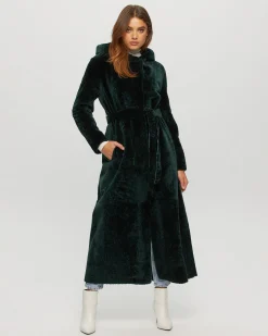 Select Shearling Lamb Coat With Hood