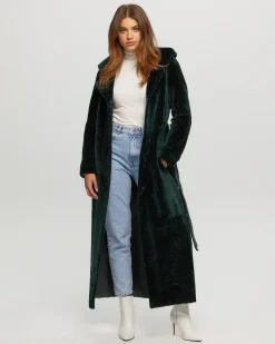 Select Shearling Lamb Coat With Hood