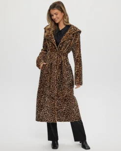 Select Shearling Lamb Coat With Hood