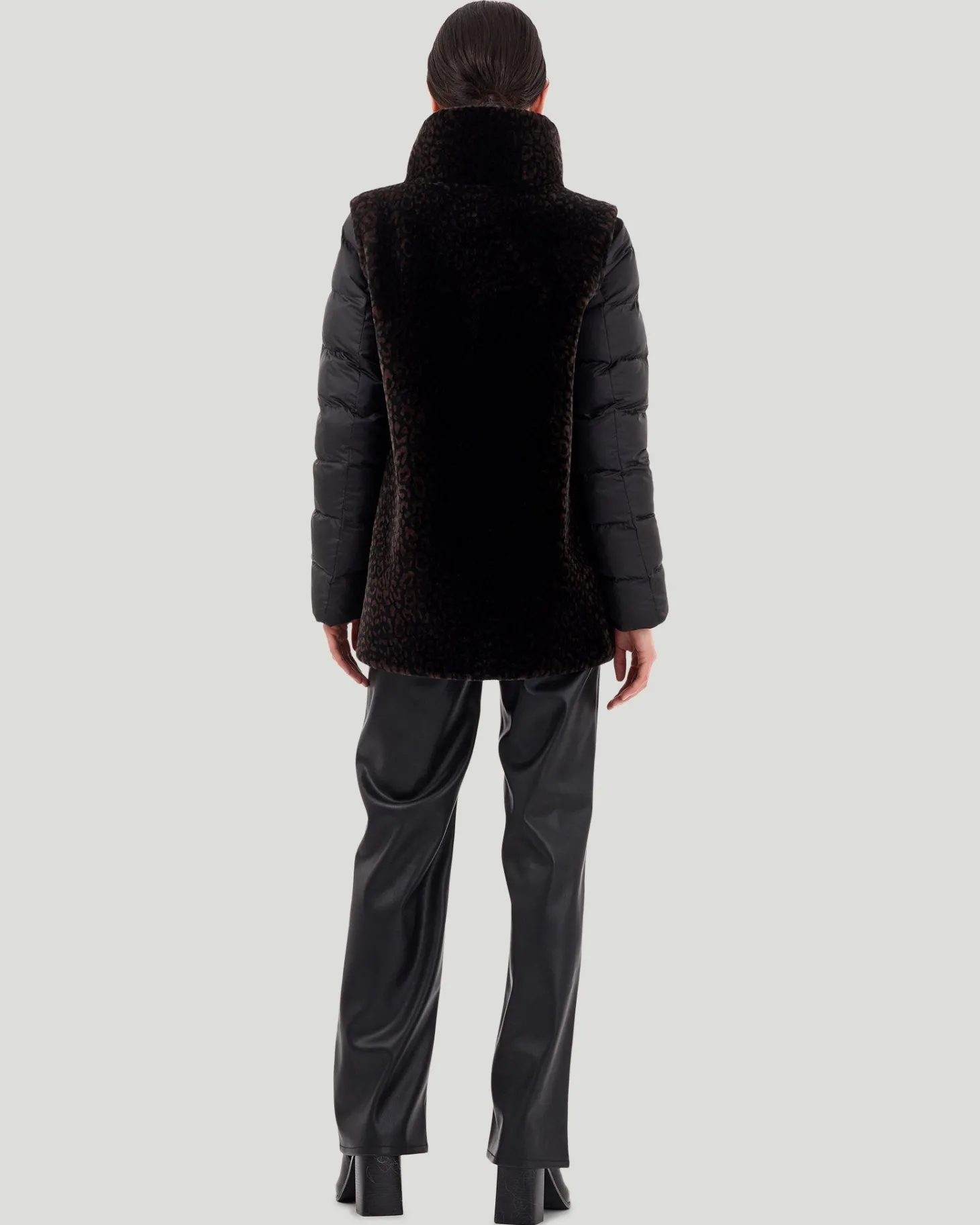 Select Shearling Lamb Jacket With Detachable Quilted Sleeves