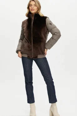 Select Shearling Lamb Jacket With Loro Piana Cashmere & Wool Down Sleeves And Back