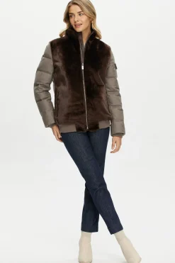 Select Shearling Lamb Jacket With Loro Piana Cashmere & Wool Down Sleeves And Back