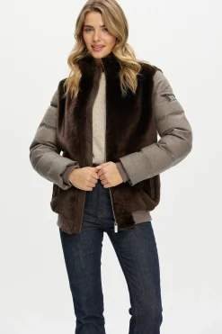 Select Shearling Lamb Jacket With Loro Piana Cashmere & Wool Down Sleeves And Back