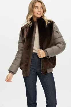 Select Shearling Lamb Jacket With Loro Piana Cashmere & Wool Down Sleeves And Back