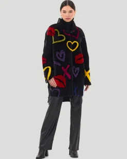 Select Shearling Lamb Stroller With Intarsia And Zipper