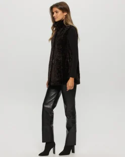 Select Shearling Lamb Vest Reversible To Taffeta