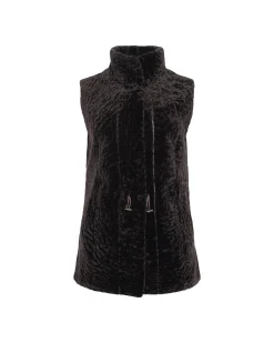 Select Shearling Lamb Vest Reversible To Taffeta