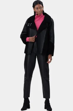 Select Shearling Lamb Zip Moto Jacket