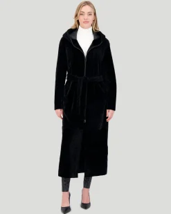 Select Shearling Lamb Zip Parka With Belt