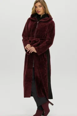 Select Shearling Lamb Zip Parka With Belt