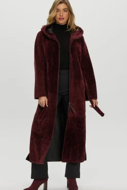 Select Shearling Lamb Zip Parka With Belt