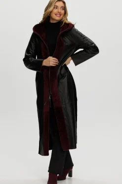 Select Shearling Lamb Zip Parka With Belt