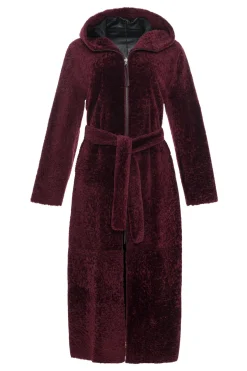 Select Shearling Lamb Zip Parka With Belt