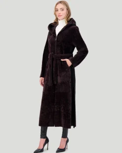 Select Shearling Lamb Zip Parka With Belt