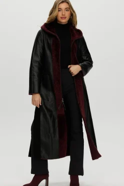 Select Shearling Lamb Zip Parka With Belt