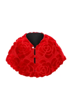 Select Shearling Lamb/Suede Floral Embroidered Stole Reversible To Loro Piana Cashmere & Wool