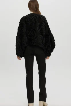 Select Shearling/Suede Lamb Floral Embroidered Jacket Reversible To Loro Piana Cashmere & Wool