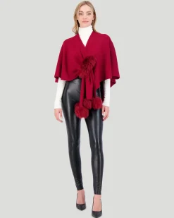 Select Wool Cape With Toscana Shearling Lamb Pompom