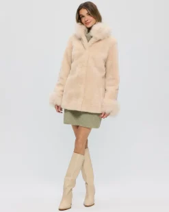 Sheared Select Cashmere Goat Jacket With Select Cashmere Goat Collar And Cuffs
