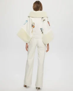 SHEARLING LAMB JACKET WITH BUTTERLY DETAIL