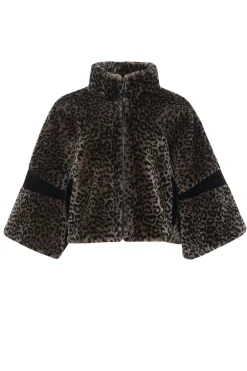 Shearling Lamb Zip Jacket With Cropped Sleeves