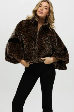 Shearling Lamb Zip Jacket With Cropped Sleeves