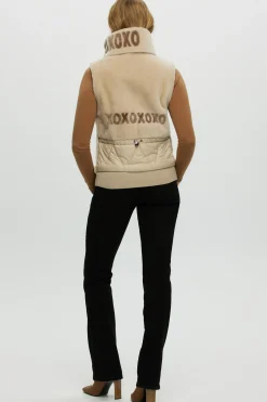 Shearling Lamb Zip Vest With Detachable Collar