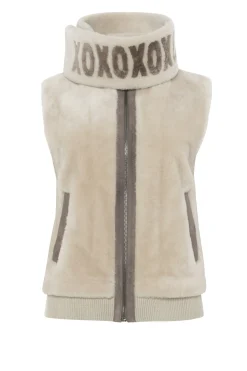 Shearling Lamb Zip Vest With Detachable Collar