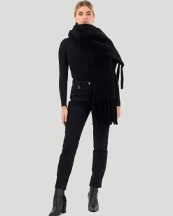 Silky Select Shearling Lamb Stole With Fringes