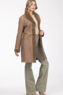 Textured Shearling Lamb Reversible Stroller, Belt