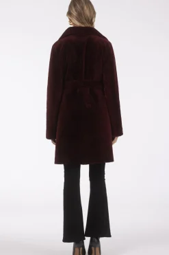 Textured Shearling Lamb Reversible Stroller, Belt