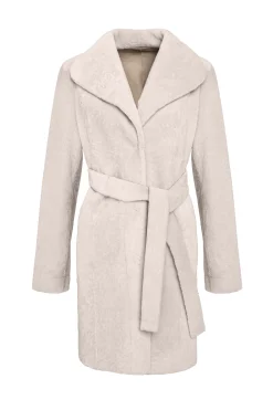 Textured Shearling Lamb Reversible Stroller, Belt