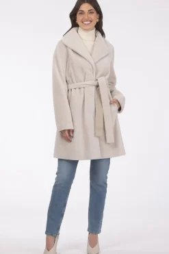 Textured Shearling Lamb Reversible Stroller, Belt